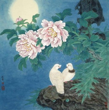 amantes bajo la luna chino tradicional Pinturas al óleo